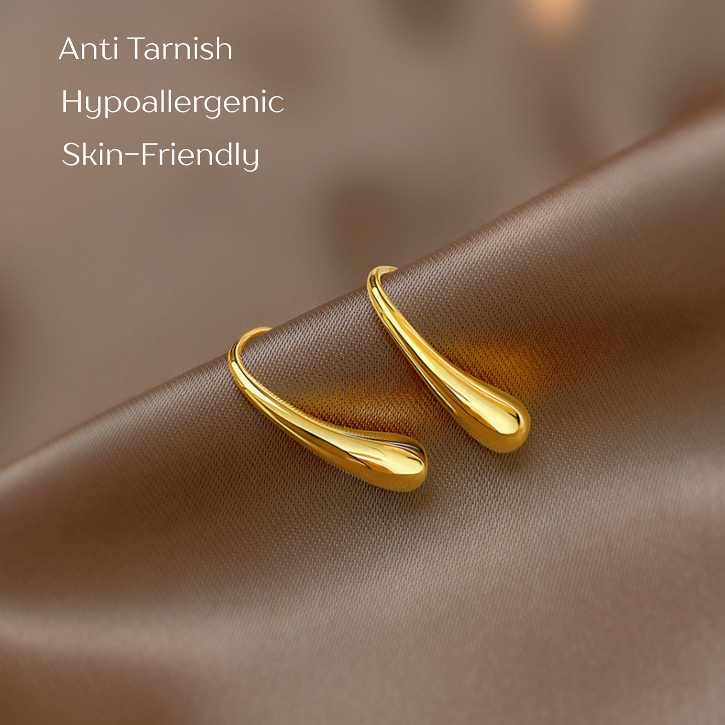 MONOZO Elegant Stainless Steel Women's Earrings—Latest Fashion 18k Gold Plated Anti Tarnish Stud Earring for Girl