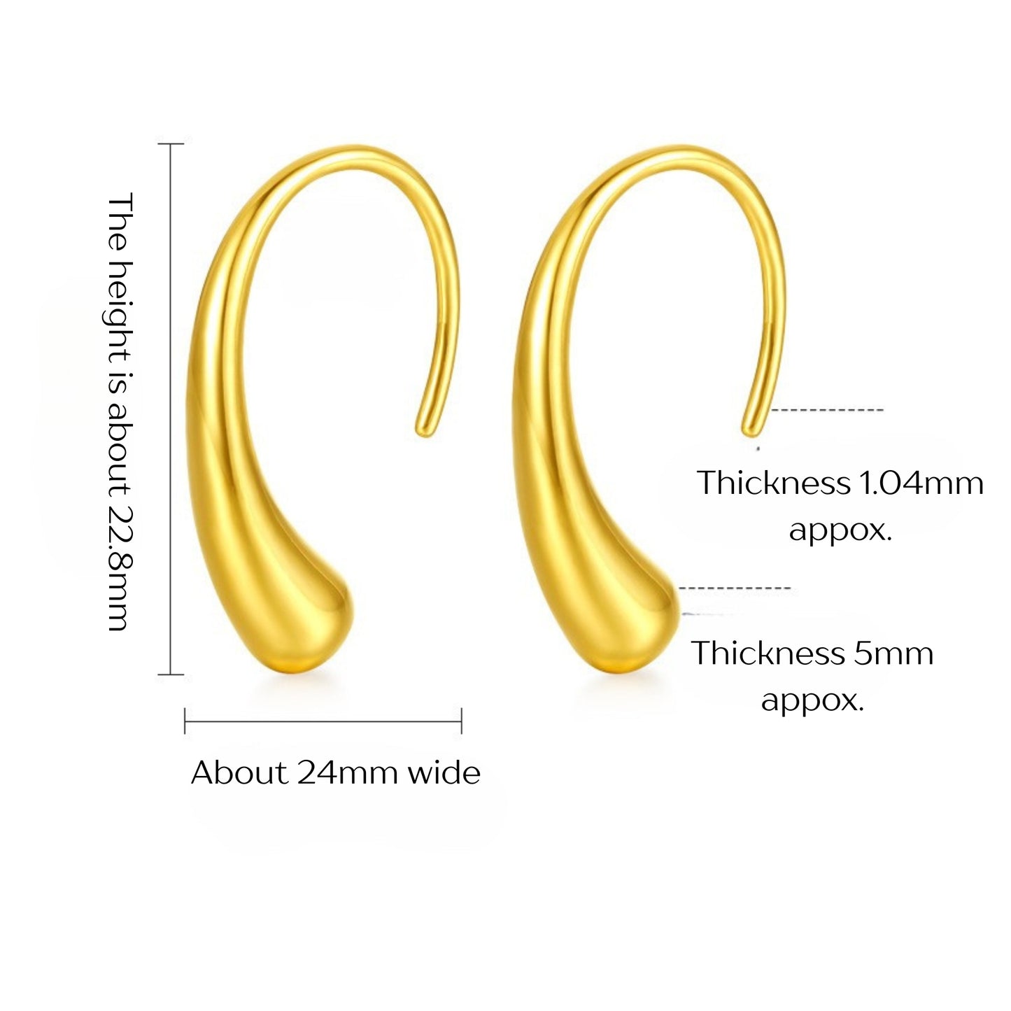 MONOZO Elegant Stainless Steel Women's Earrings—Latest Fashion 18k Gold Plated Anti Tarnish Stud Earring for Girl