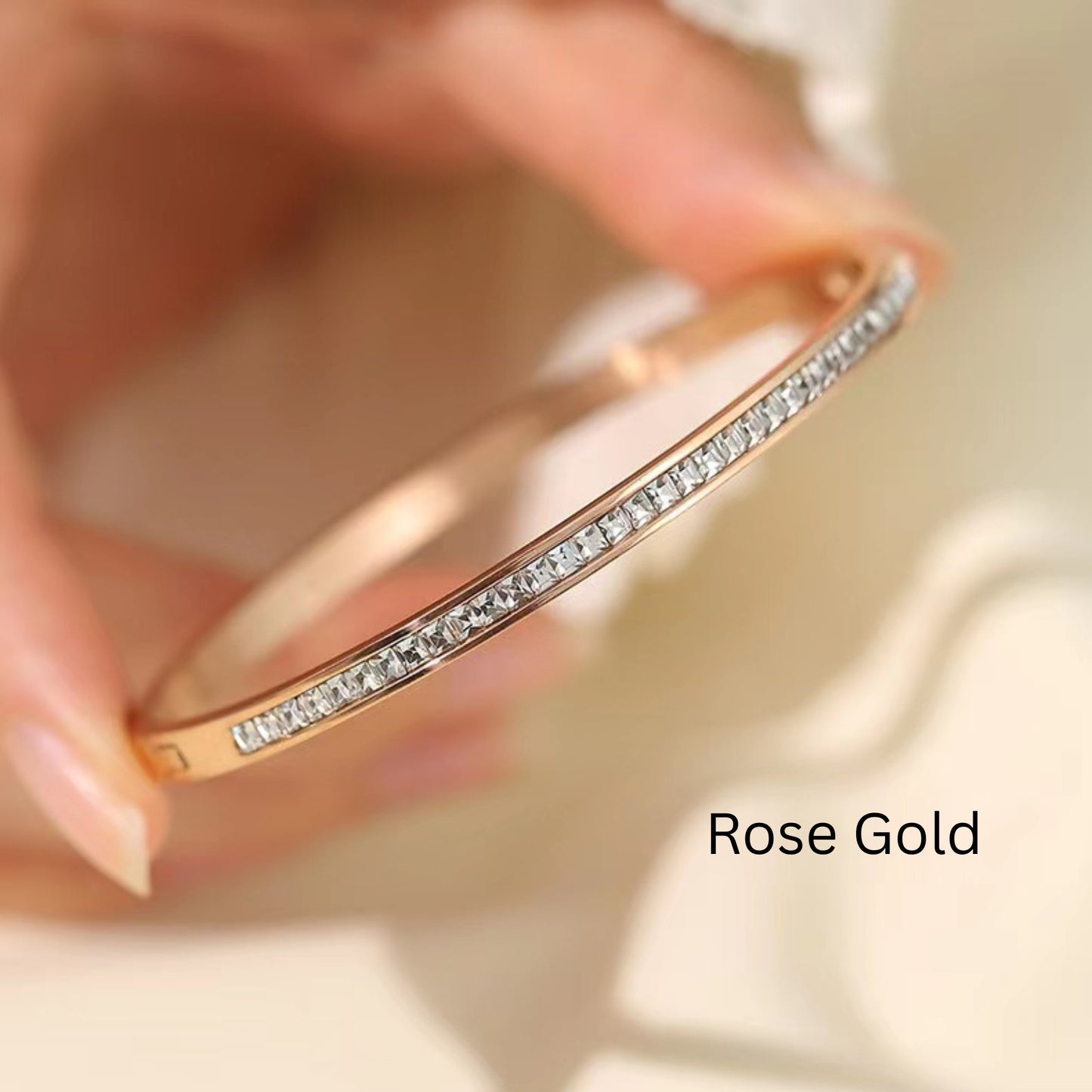 Anti Tarnish Rose Gold Stainless Steel Kada with Openable design for Women