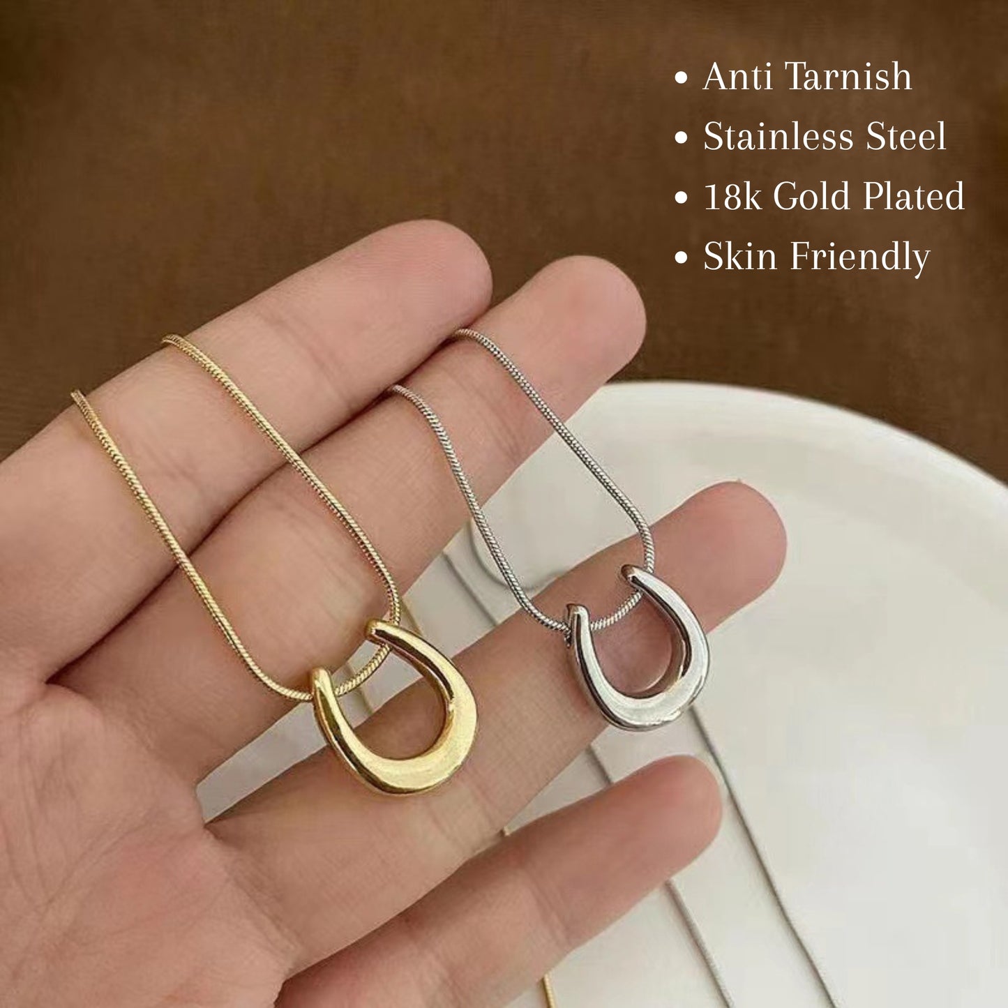 MONOZO pendant necklace chain for women girls Love anti tarnish stainless steel 18k gold plated stylish Neck Chain | Modern Design | Gift Valentine Accessorie