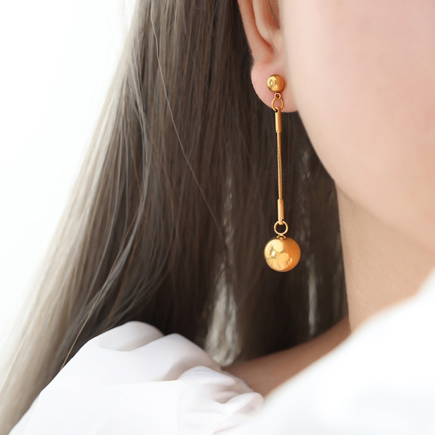 MONOZO Elegant Stainless Steel Women's Earrings—Latest Fashion 18k Gold Plated Anti Tarnish Stud Earring for Girl