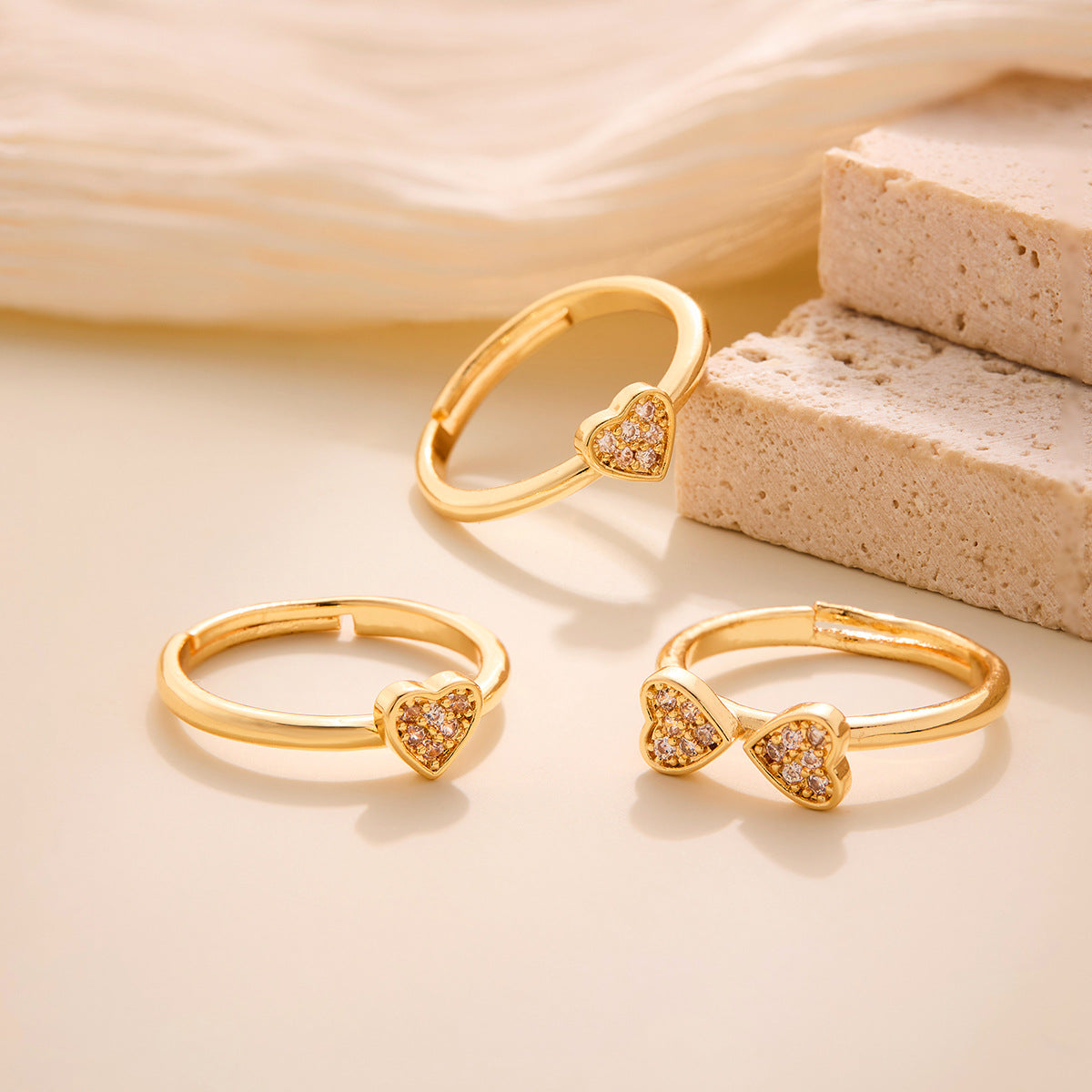 18k Gold plated Ring for WomeCubic Zirconia Copper Adjustable Finger Ring for Girls | High Quality non faded Ring | Girl Fashion Jewellery