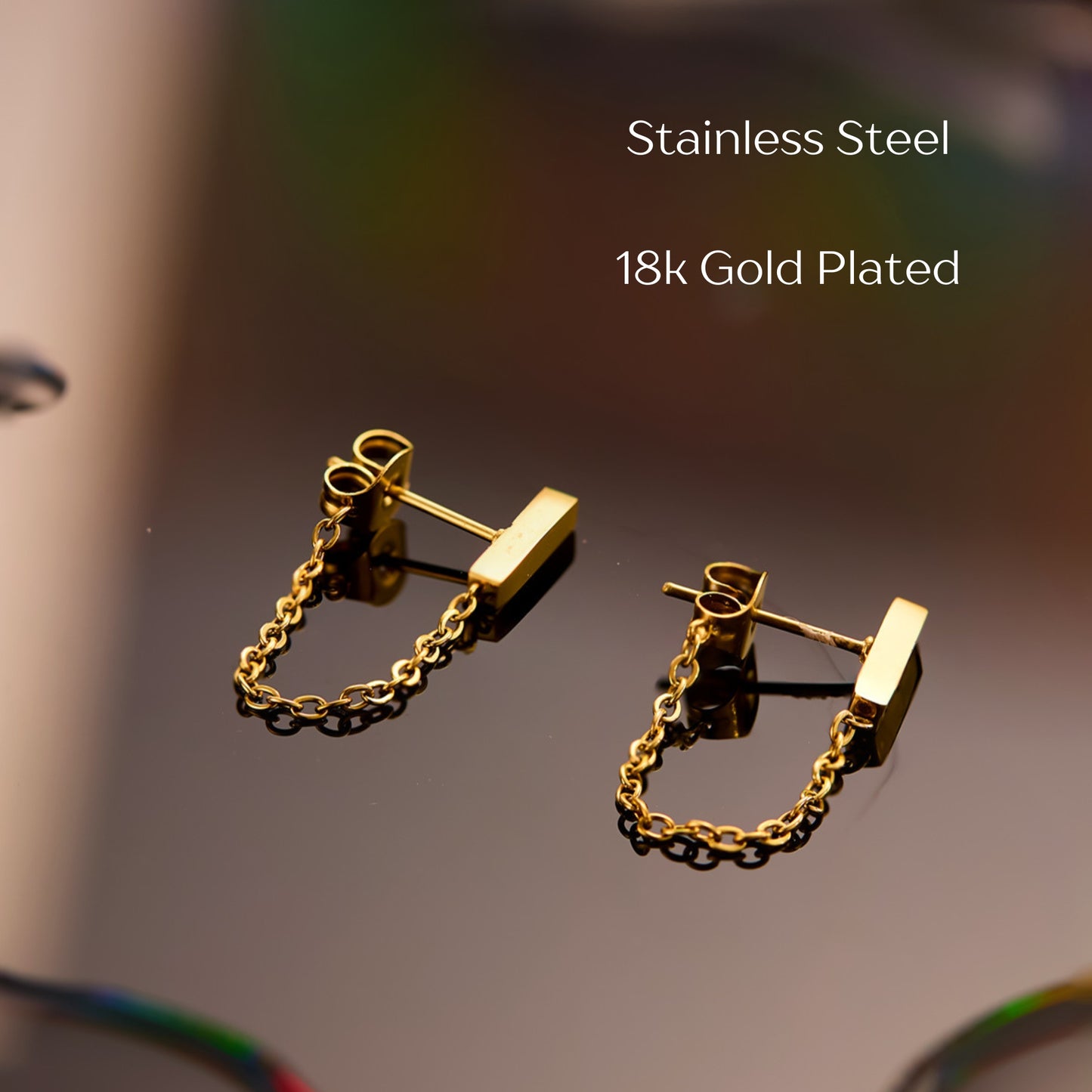 MONOZO Elegant Stainless Steel Women's Earrings—Latest Fashion 18k Gold Plated Anti Tarnish Stud Earring for Girl