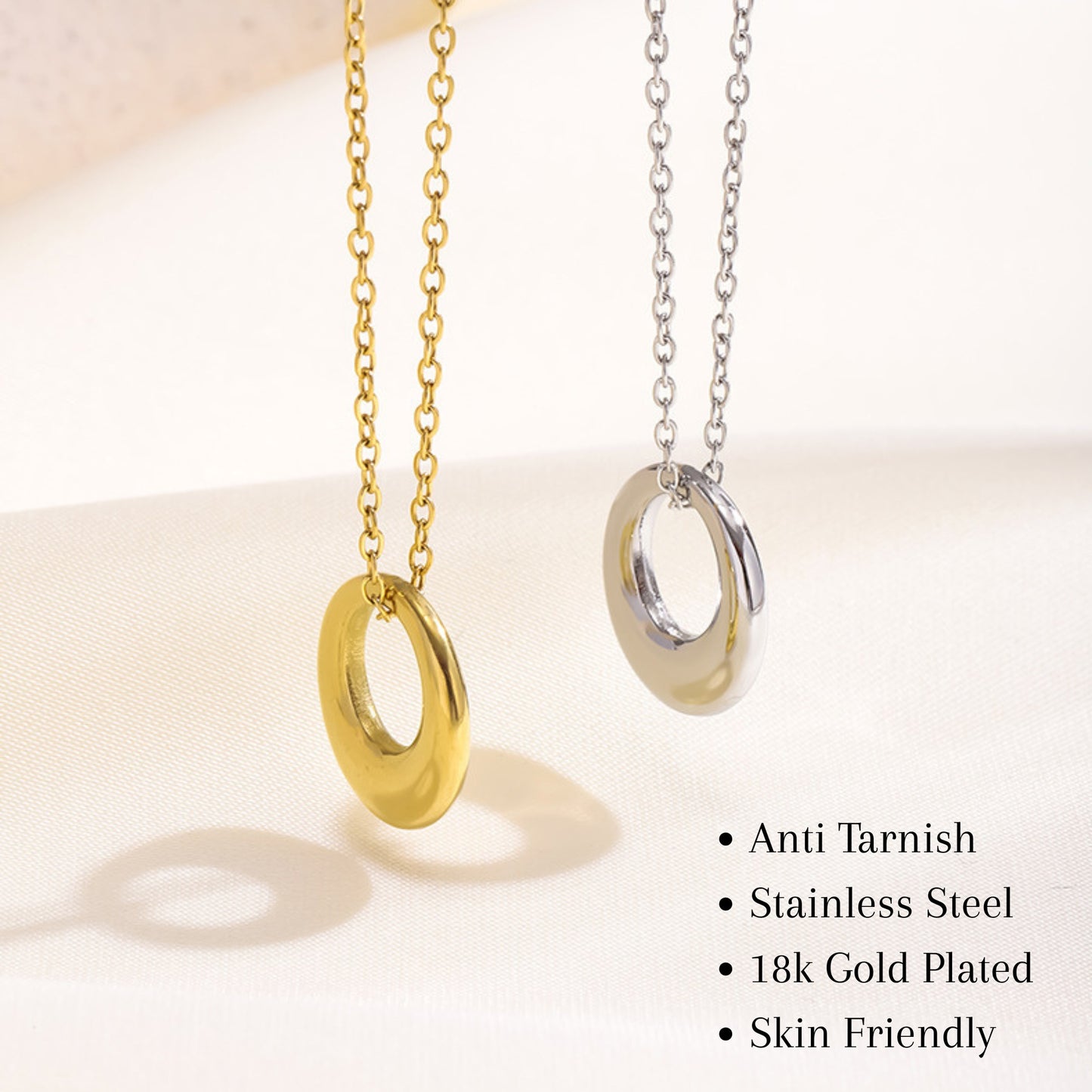 MONOZO pendant necklace chain for women girls Love anti tarnish stainless steel 18k gold plated stylish Neck Chain | Modern Design | Birthday Anniversary Gift Valentine Accessorie