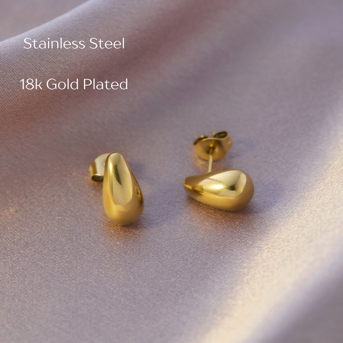 MONOZO Elegant Stainless Steel Women's Earrings—Latest Fashion 18k Gold Plated Anti Tarnish Stud Earring for Girl