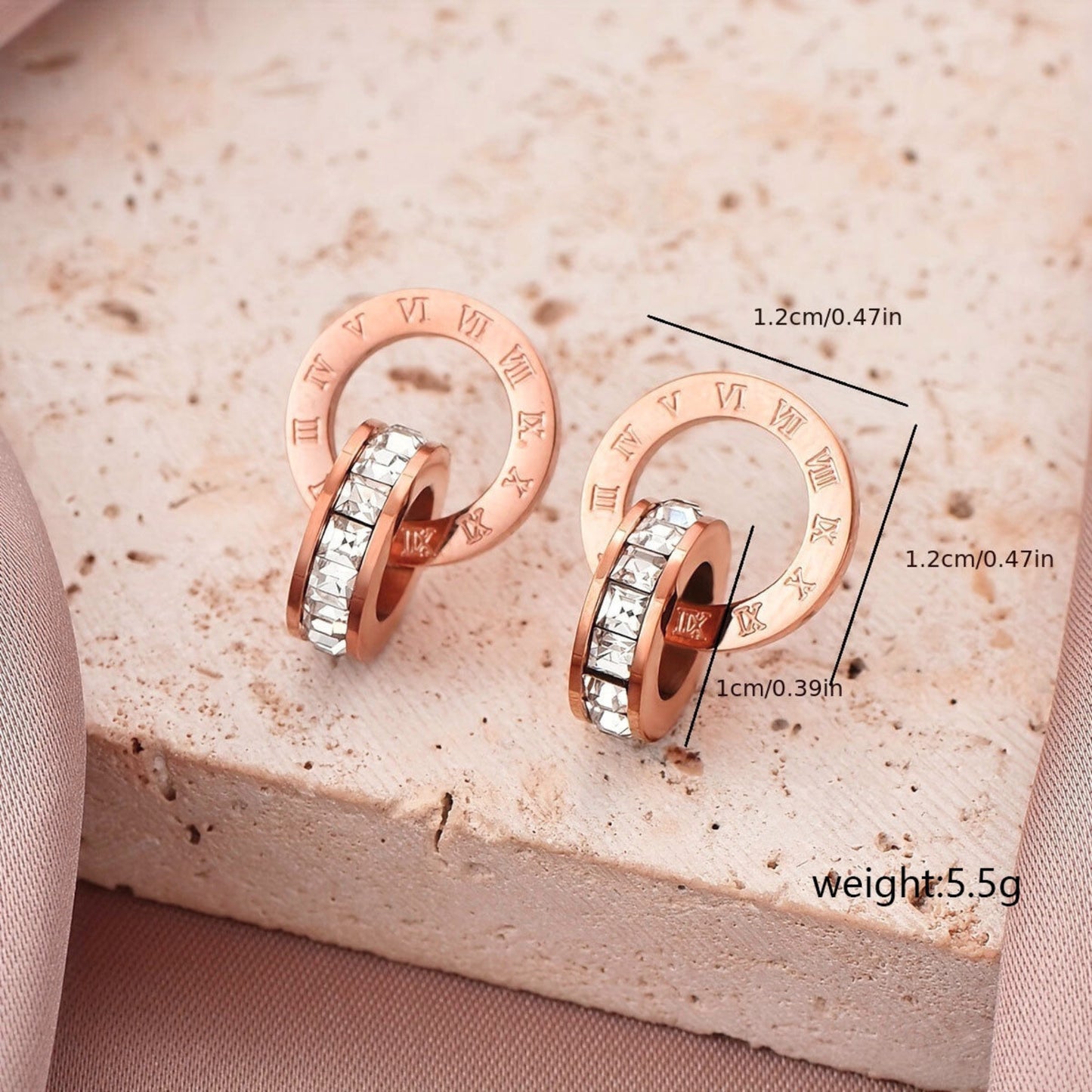 Roman Number Stud Earring (Gold/Silver/Rose Gold)