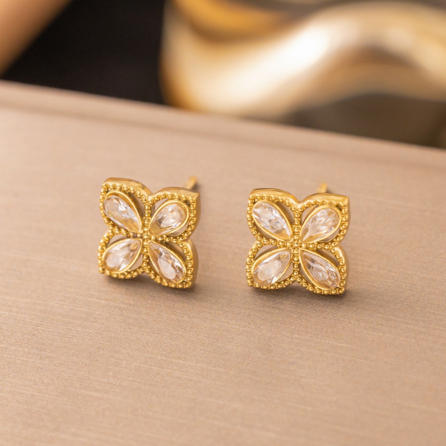 MONOZO Elegant Stainless Steel Women's Earrings—Latest Fashion 18k Gold Plated Anti Tarnish stud earring
