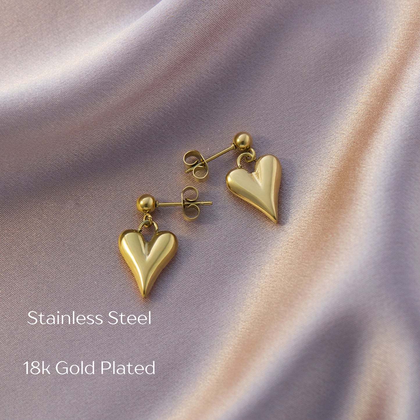 MONOZO Elegant Stainless Steel Women's Earrings—Latest Fashion 18k Gold Plated Anti Tarnish Stud Earring for Girl
