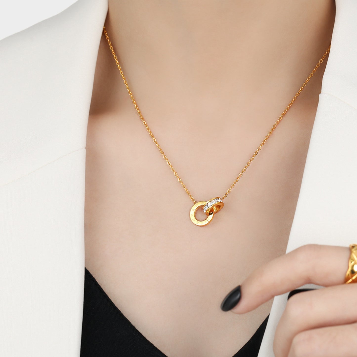 MONOZO pendant necklace chain for women girls Love anti tarnish stainless steel 18k gold plated stylish Neck Chain | Modern Design | Birthday Anniversary Gift Valentine Accessorie