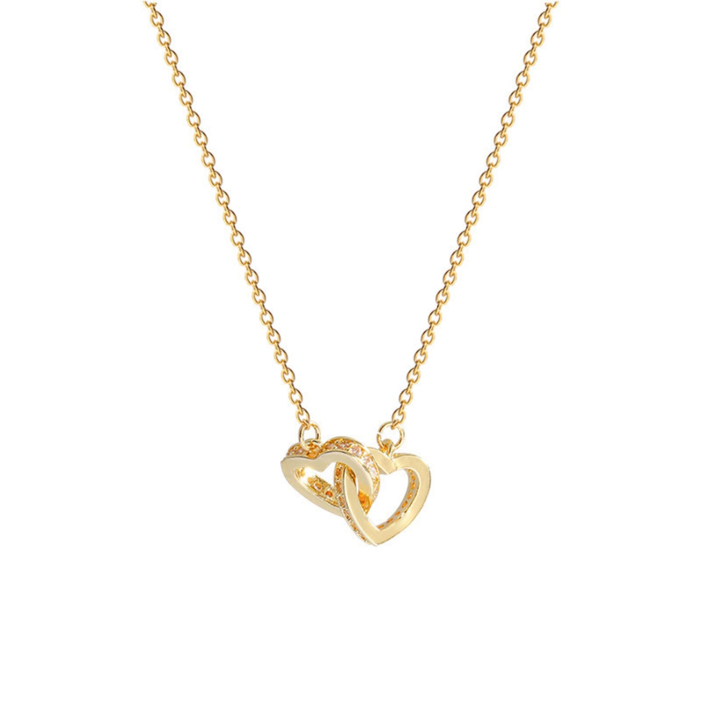 Dual Love Heart Pendant Necklace