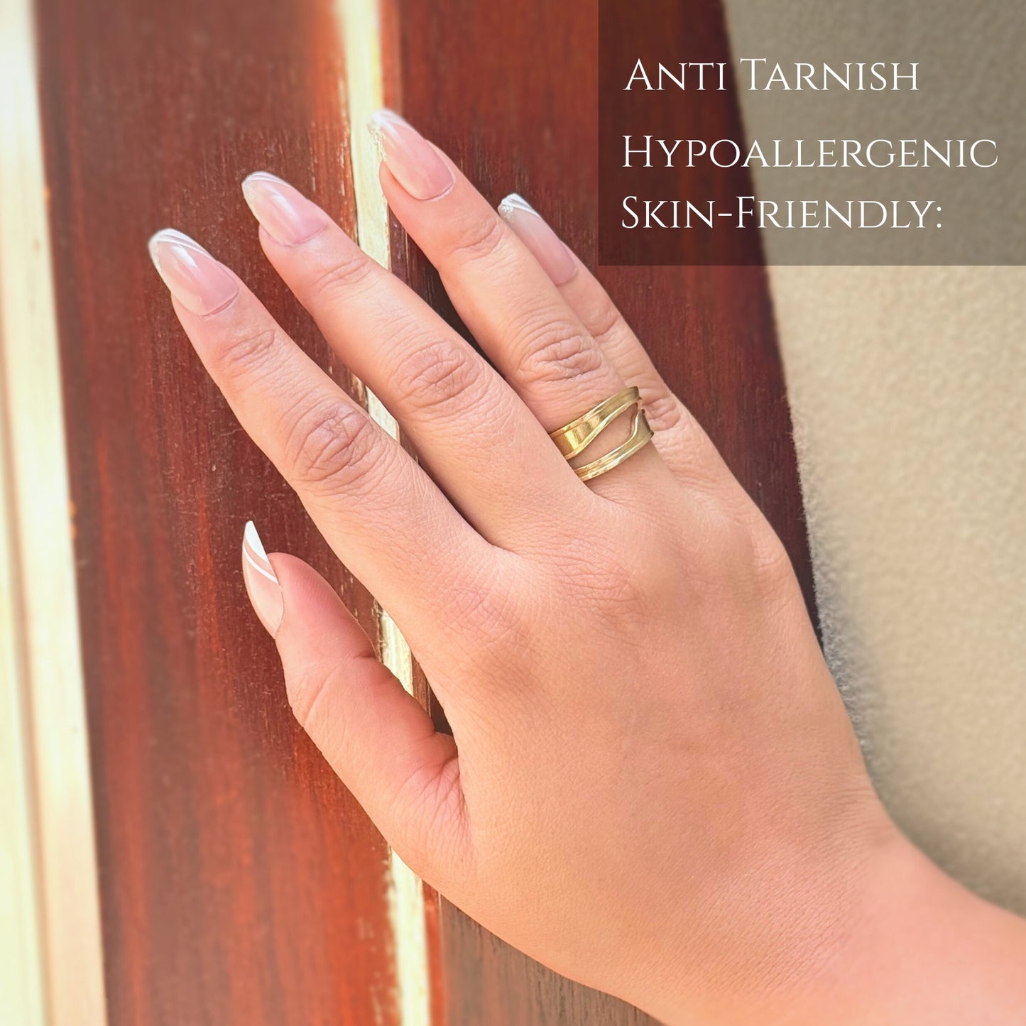 MONOZO 18k Gold plated Ring for Women | Anti Tarnish Stainless Steel Adjustable Finger Ring for Girls | High Quality non faded Ring | Girl Fashion Jewellery