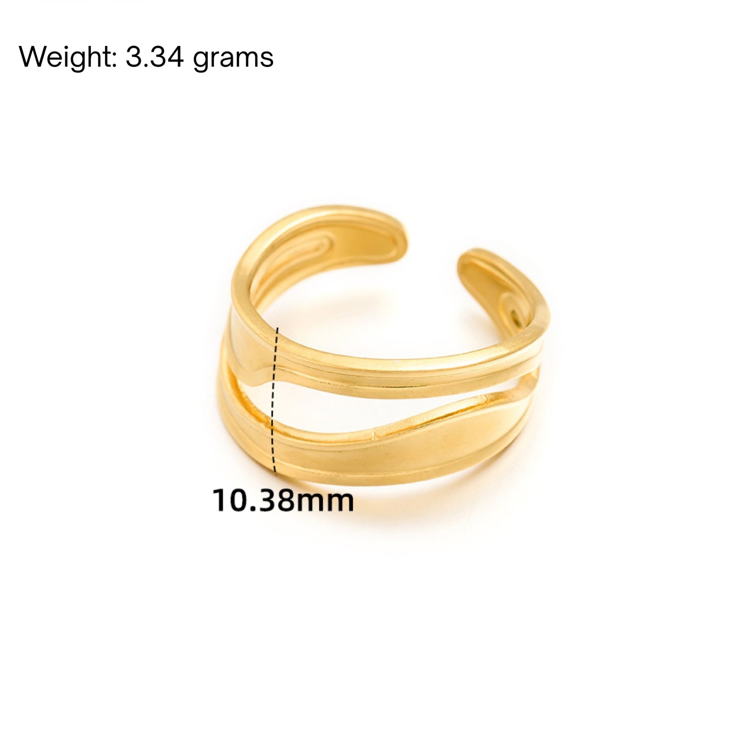 MONOZO 18k Gold plated Ring for Women | Anti Tarnish Stainless Steel Adjustable Finger Ring for Girls | High Quality non faded Ring | Girl Fashion Jewellery