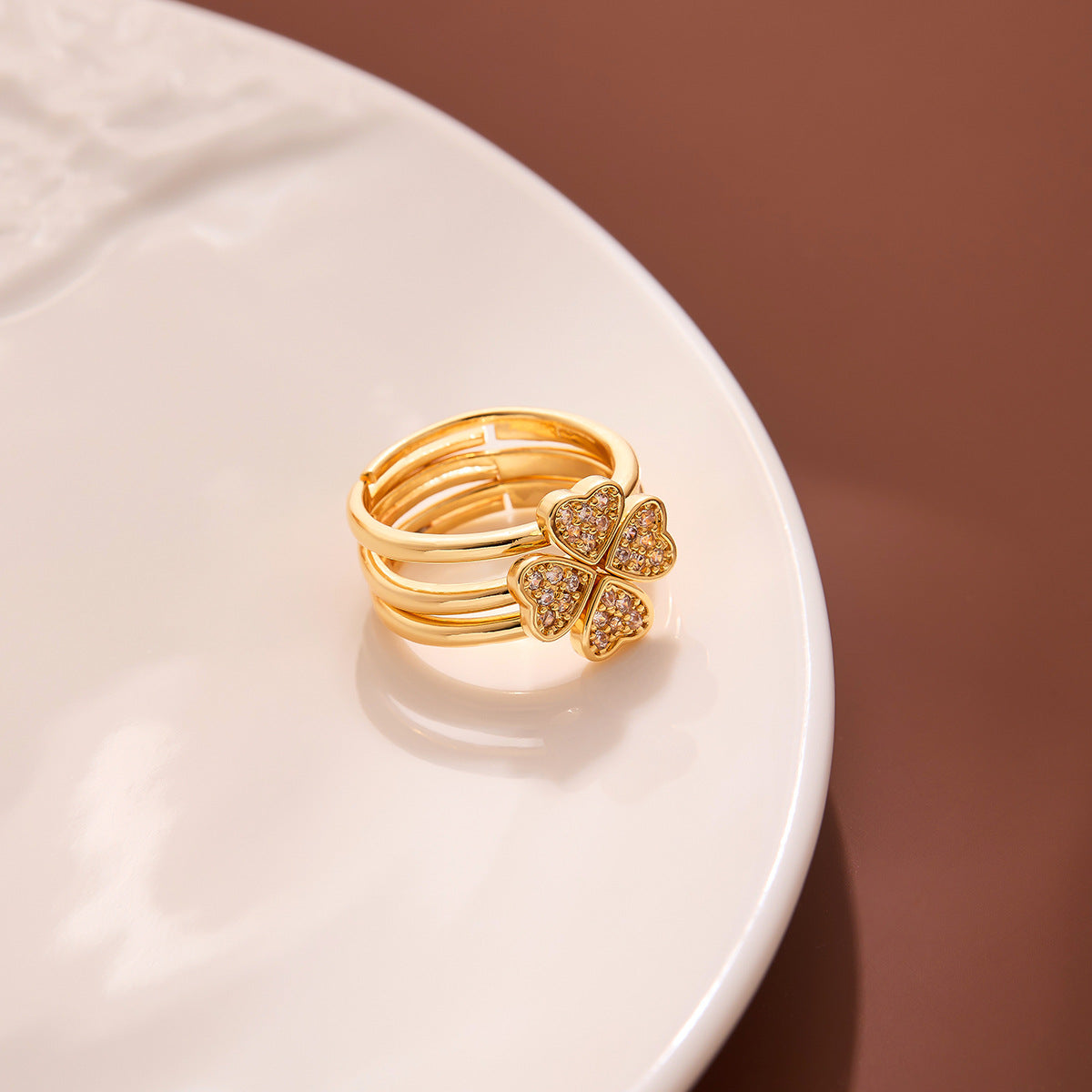 18k Gold plated Ring for WomeCubic Zirconia Copper Adjustable Finger Ring for Girls | High Quality non faded Ring | Girl Fashion Jewellery