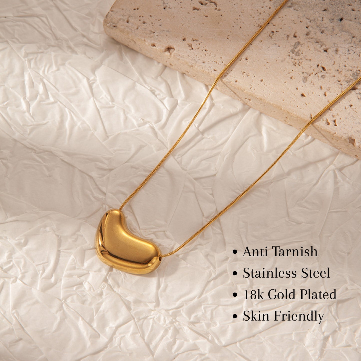 MONOZO pendant necklace chain for women girls Love anti tarnish stainless steel 18k gold plated stylish Neck Chain