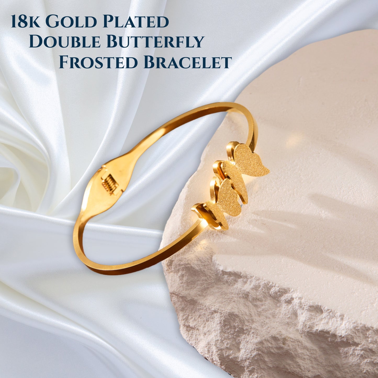 MONOZO Women's Stainless Steel Cuff Bracelet Anti Tarnish Cuff Bracelet | 18k Gold Plated Kada Bangle for Women & Girls