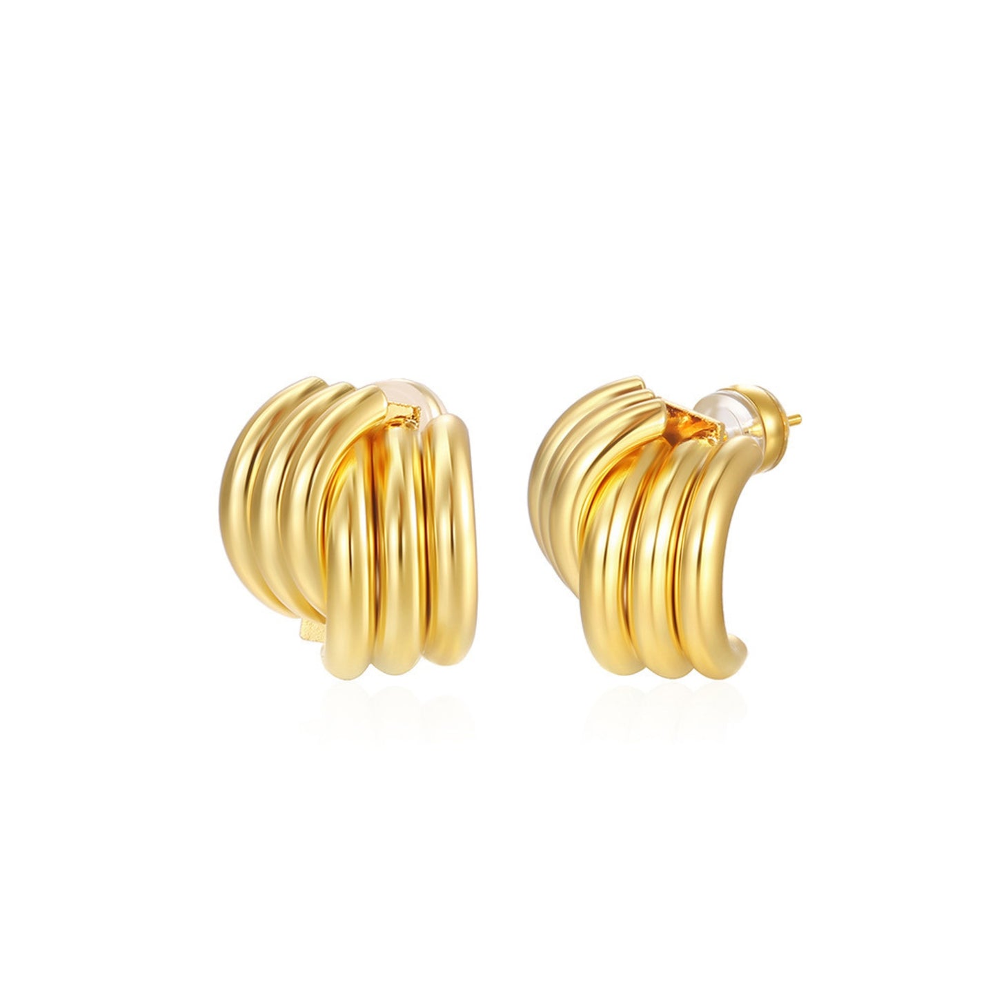 MONOZO Elegant Stainless Steel Women's Earrings—Latest Fashion 18k Gold Plated Anti Tarnish Stud Earring for Girl