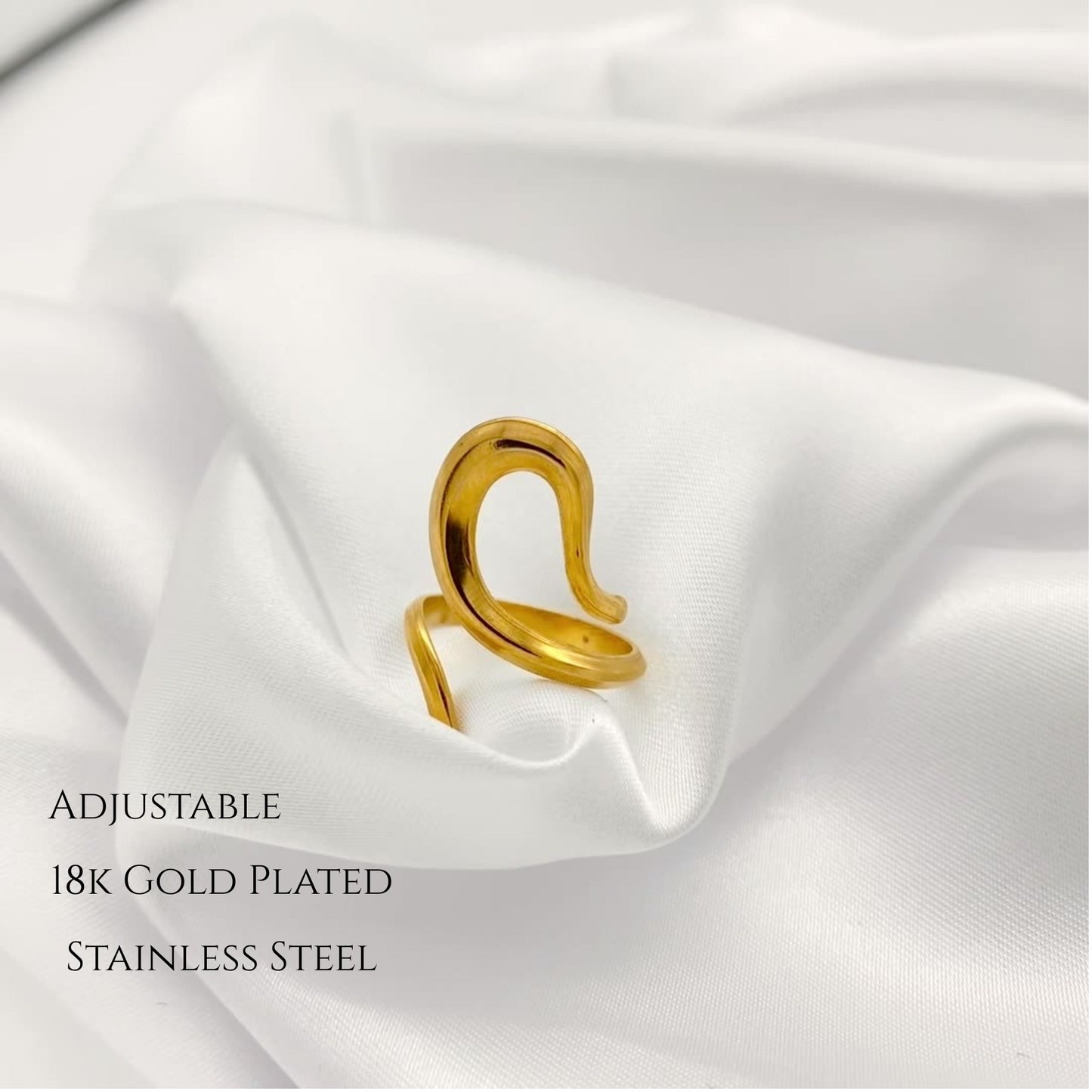 MONOZO 18k Gold plated Ring for Women | Anti Tarnish Stainless Steel Adjustable Finger Ring for Girls | High Quality non faded Ring | Girl Fashion Jewellery