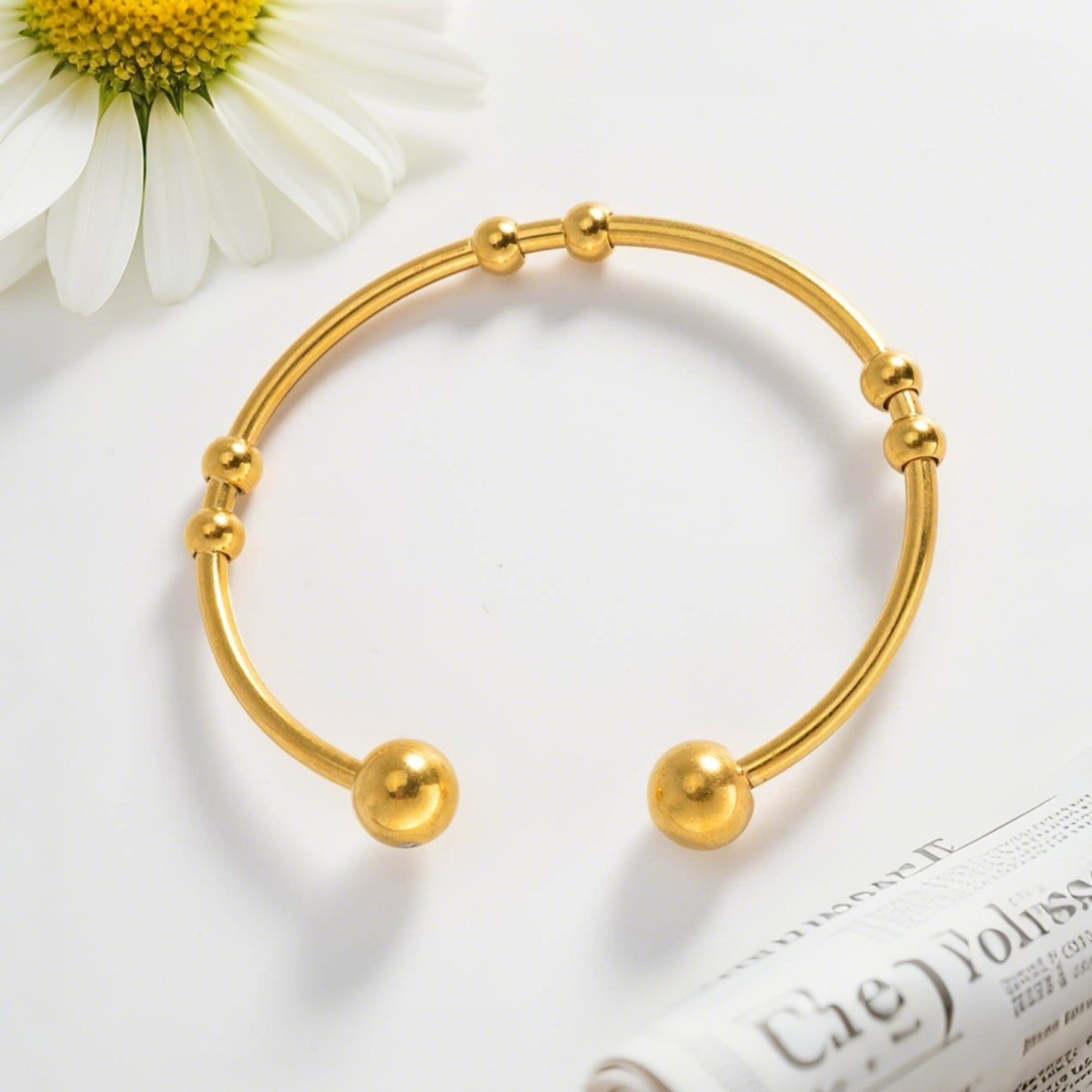 MONOZO Women's Stainless Steel Cuff Bracelet Anti Tarnish Cuff Bracelet | 18k Gold Plated Kada Bangle for Women & Girls