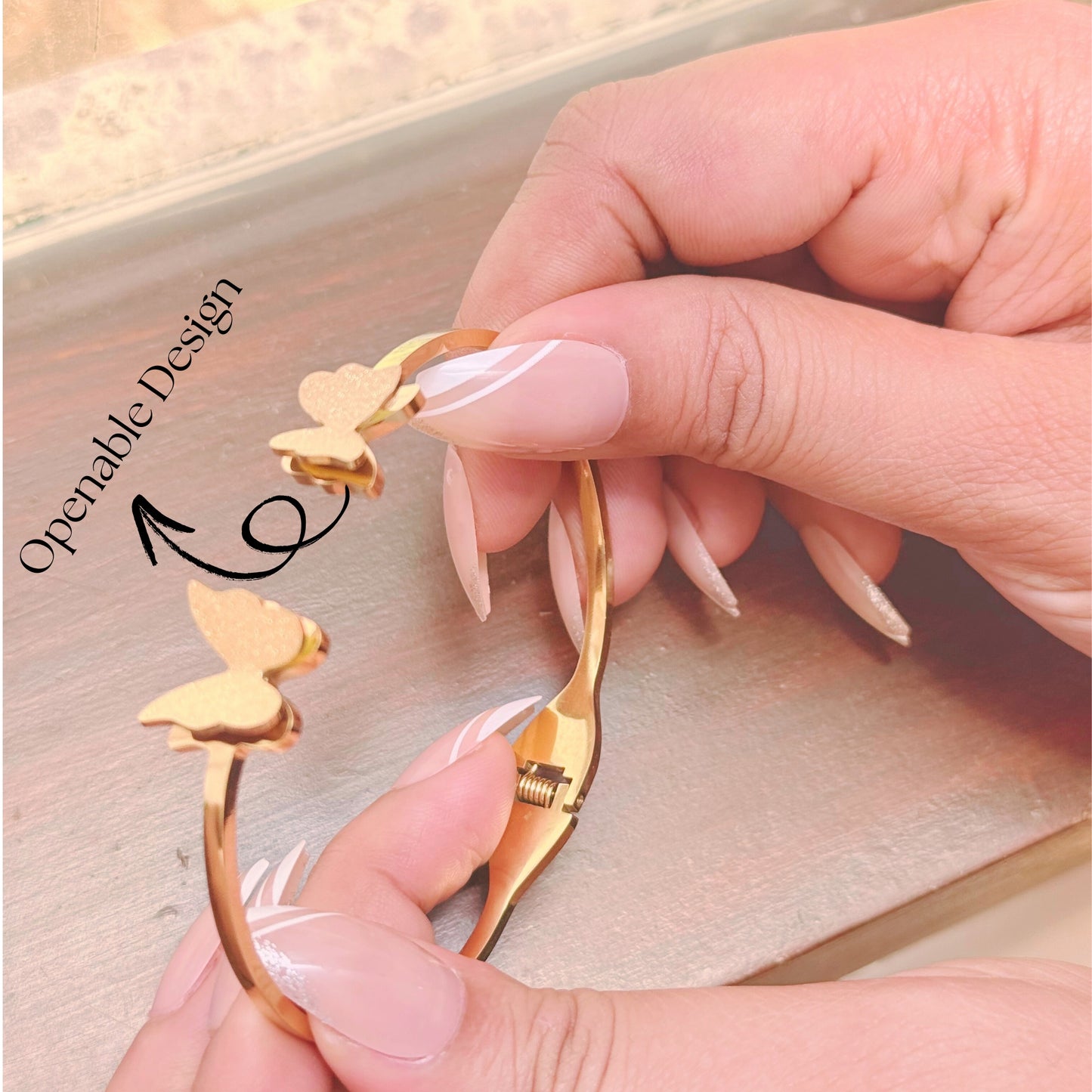 MONOZO Women's Stainless Steel Cuff Bracelet Anti Tarnish Cuff Bracelet | 18k Gold Plated Kada Bangle for Women & Girls