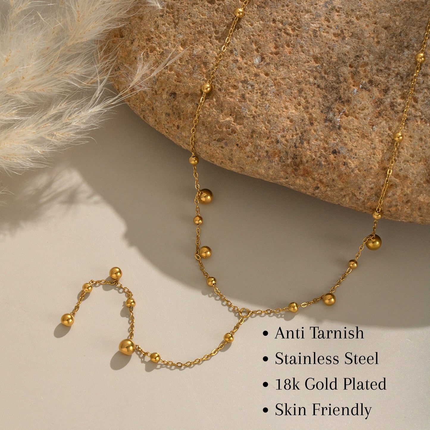 MONOZO pendant necklace chain for women girls Love anti tarnish stainless steel 18k gold plated stylish Neck Chain | Modern Design | Gift Valentine Accessories