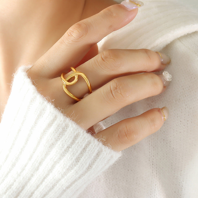 MONOZO 18k Gold plated Ring for Women | Anti Tarnish Stainless Steel Adjustable Finger Ring for Girls | High Quality non faded Ring | Girl Fashion Jewellery