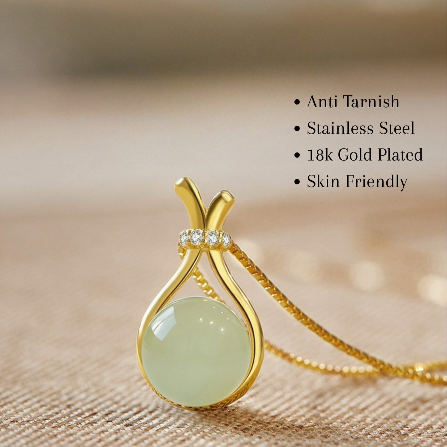 MONOZO pendant necklace chain for women girls Love anti tarnish stainless steel 18k gold plated stylish Neck Chain