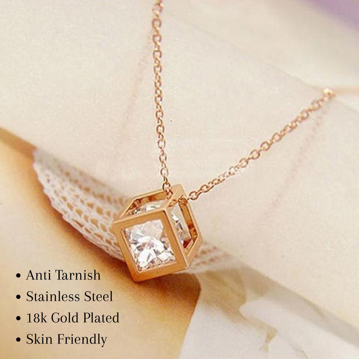 MONOZO pendant necklace chain for women girls Love anti tarnish stainless steel 18k gold plated stylish Neck Chain | Modern Design | Birthday Anniversary Gift Valentine Accessories