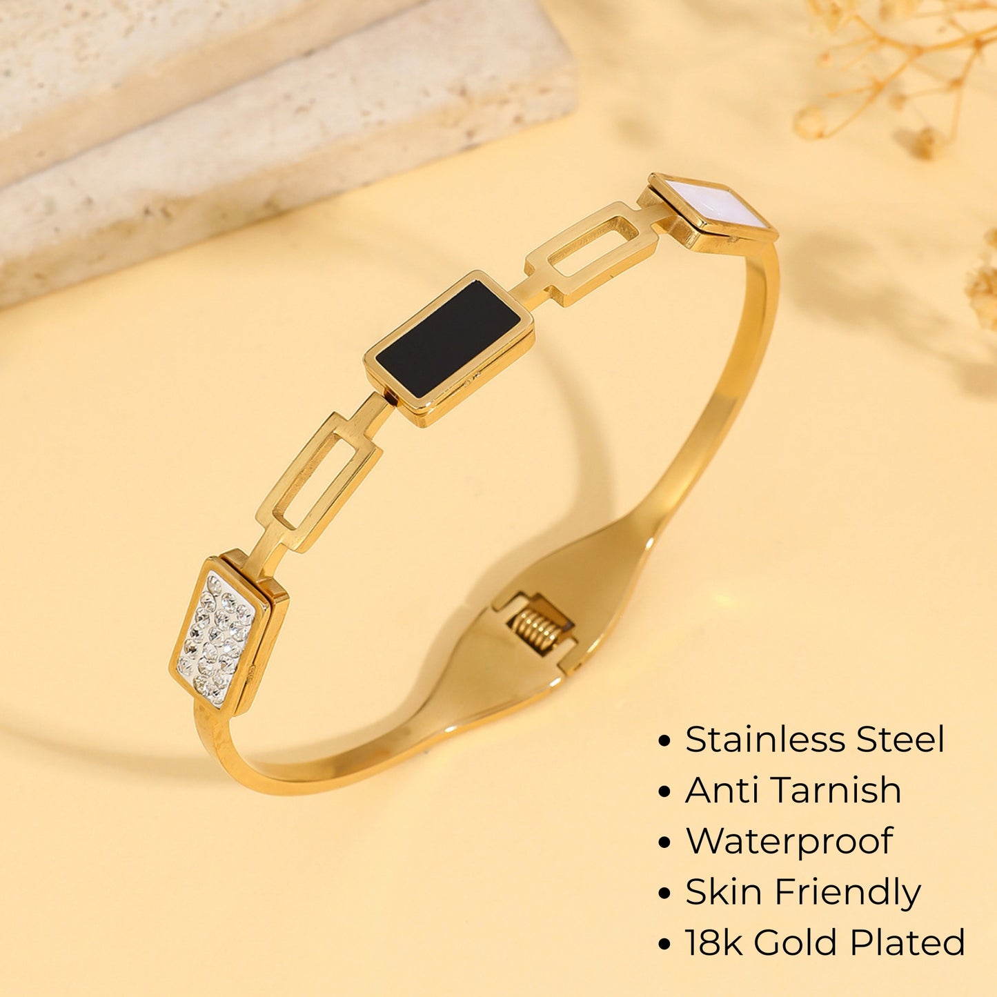 Black Stone Diamond Bracelet