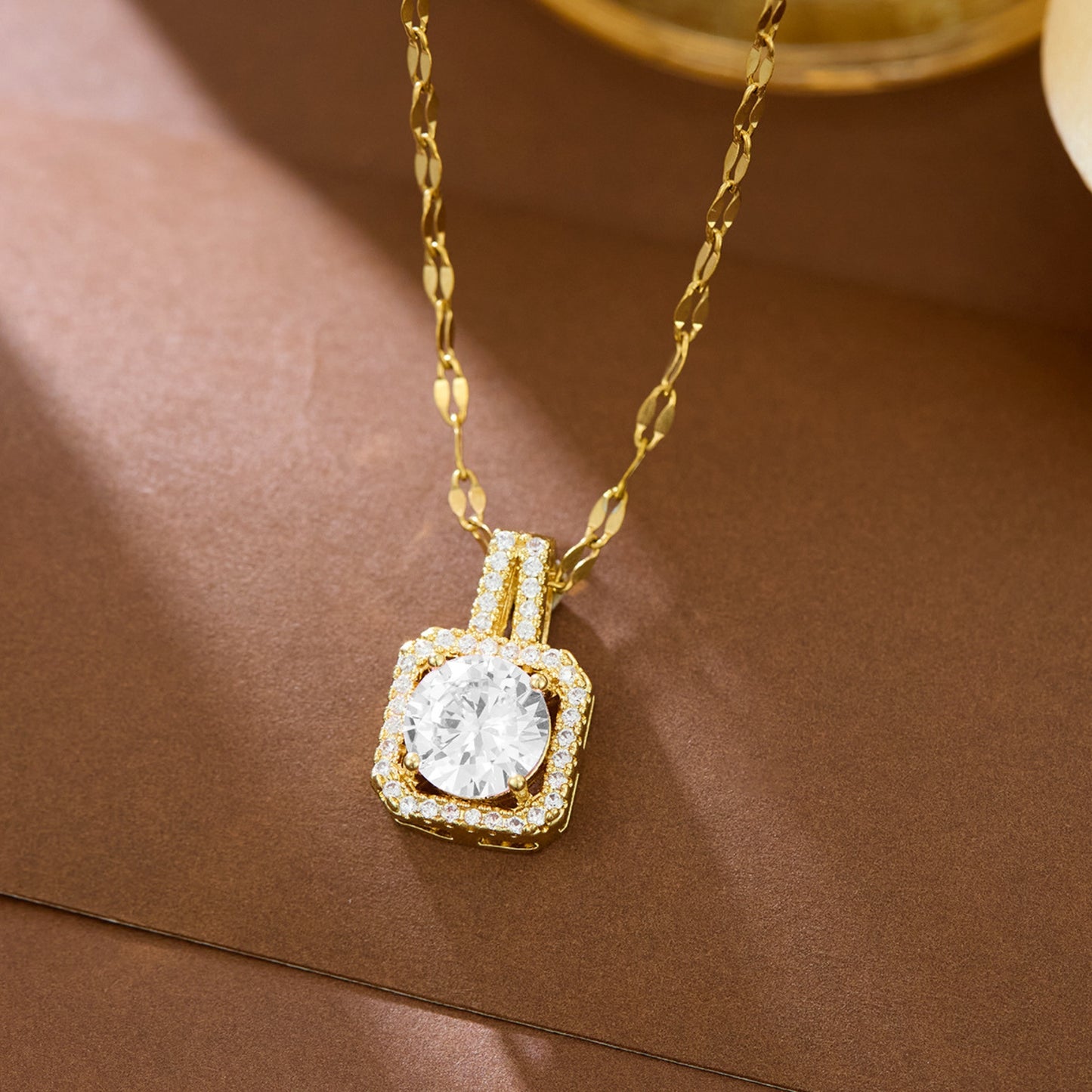 Lucky Square Diamond Chain Necklace
