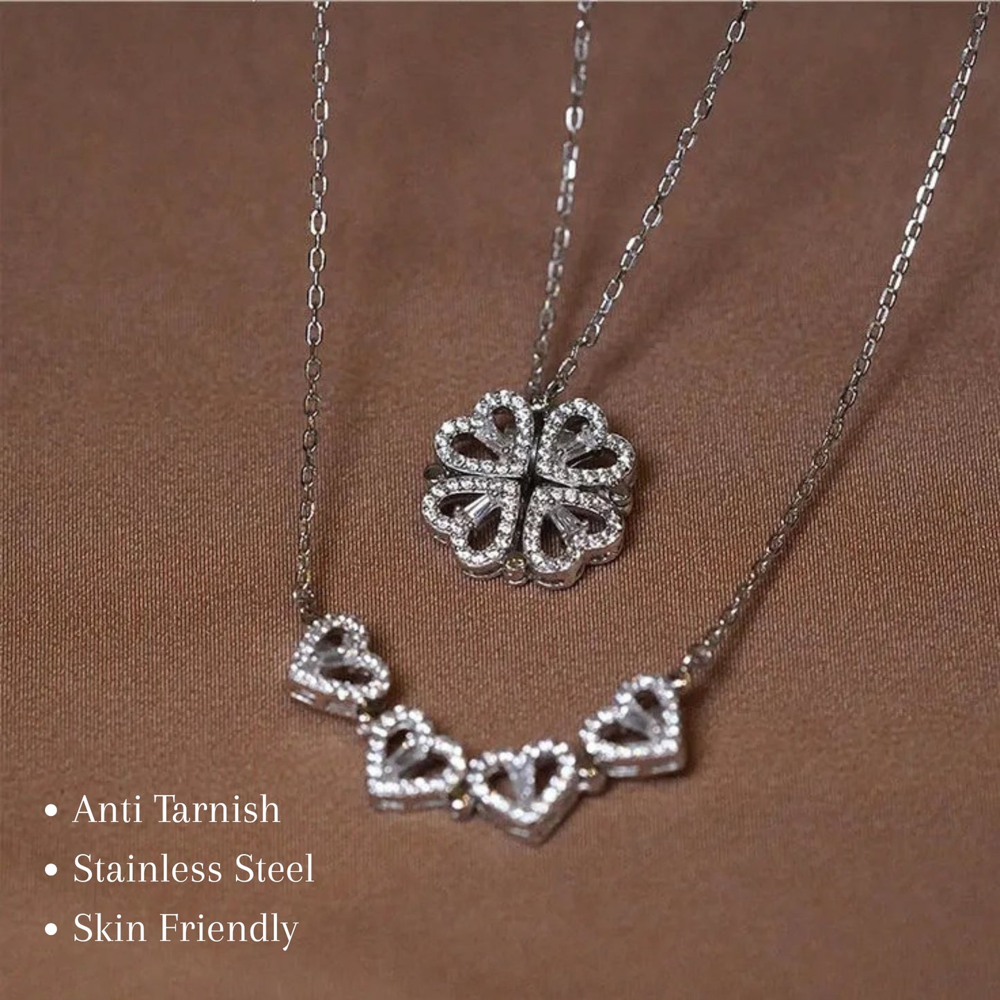 MONOZO pendant necklace chain for women girls Love anti tarnish stainless steel 18k gold plated stylish Neck Chain