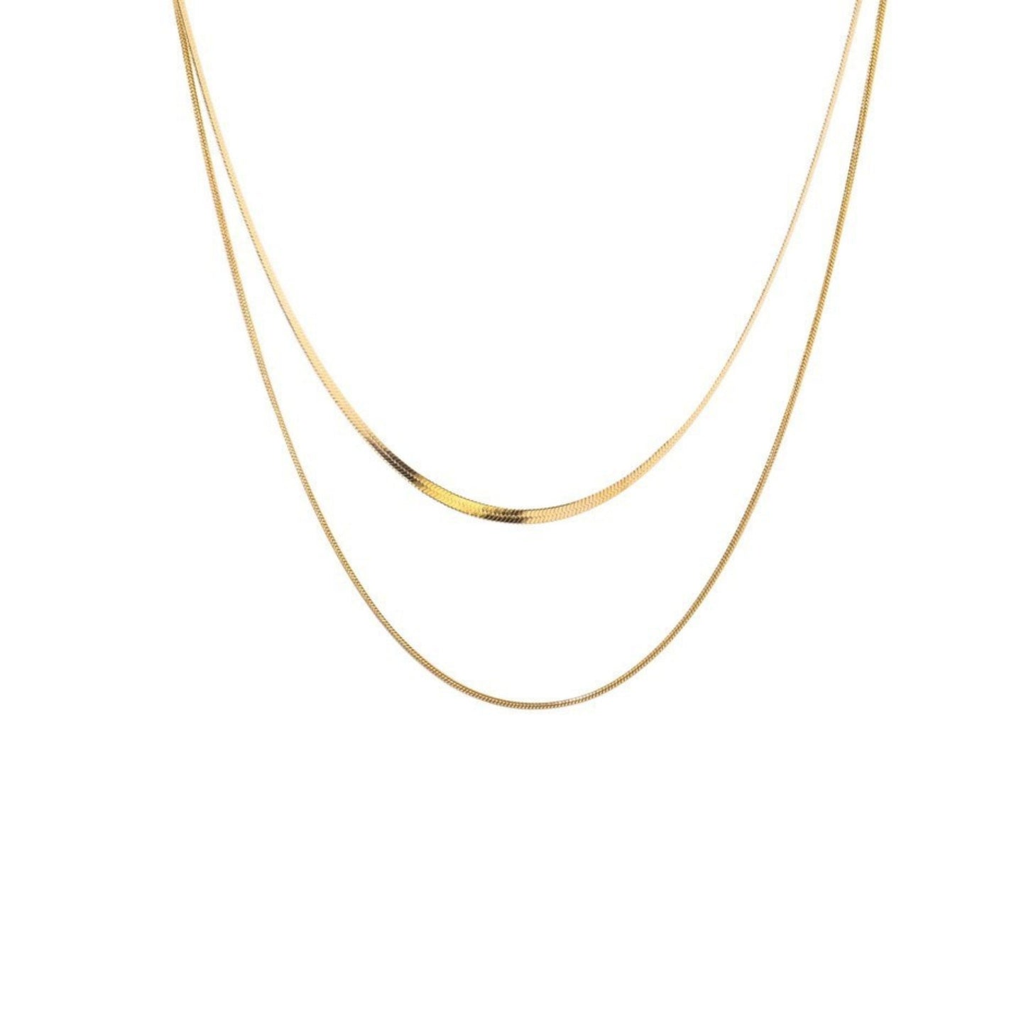 Two Layer Collar Bone Chain Necklace (Golden)