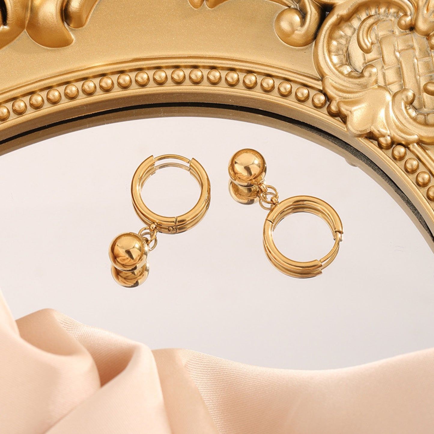 MONOZO Elegant Stainless Steel Women's Earrings—Latest Fashion 18k Gold Plated Anti Tarnish Stud Earring for Girl