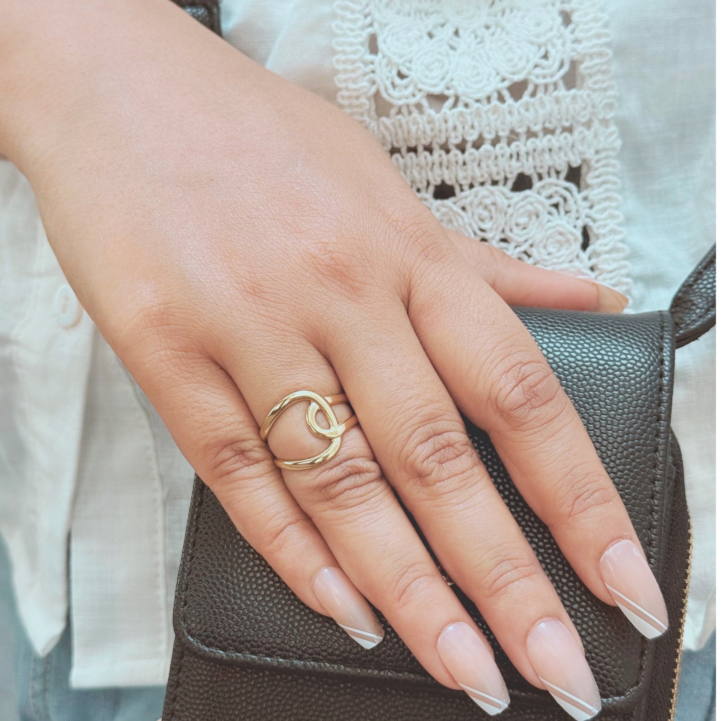 MONOZO 18k Gold plated Ring for Women | Anti Tarnish Stainless Steel Adjustable Finger Ring for Girls | High Quality non faded Ring | Girl Fashion Jewellery