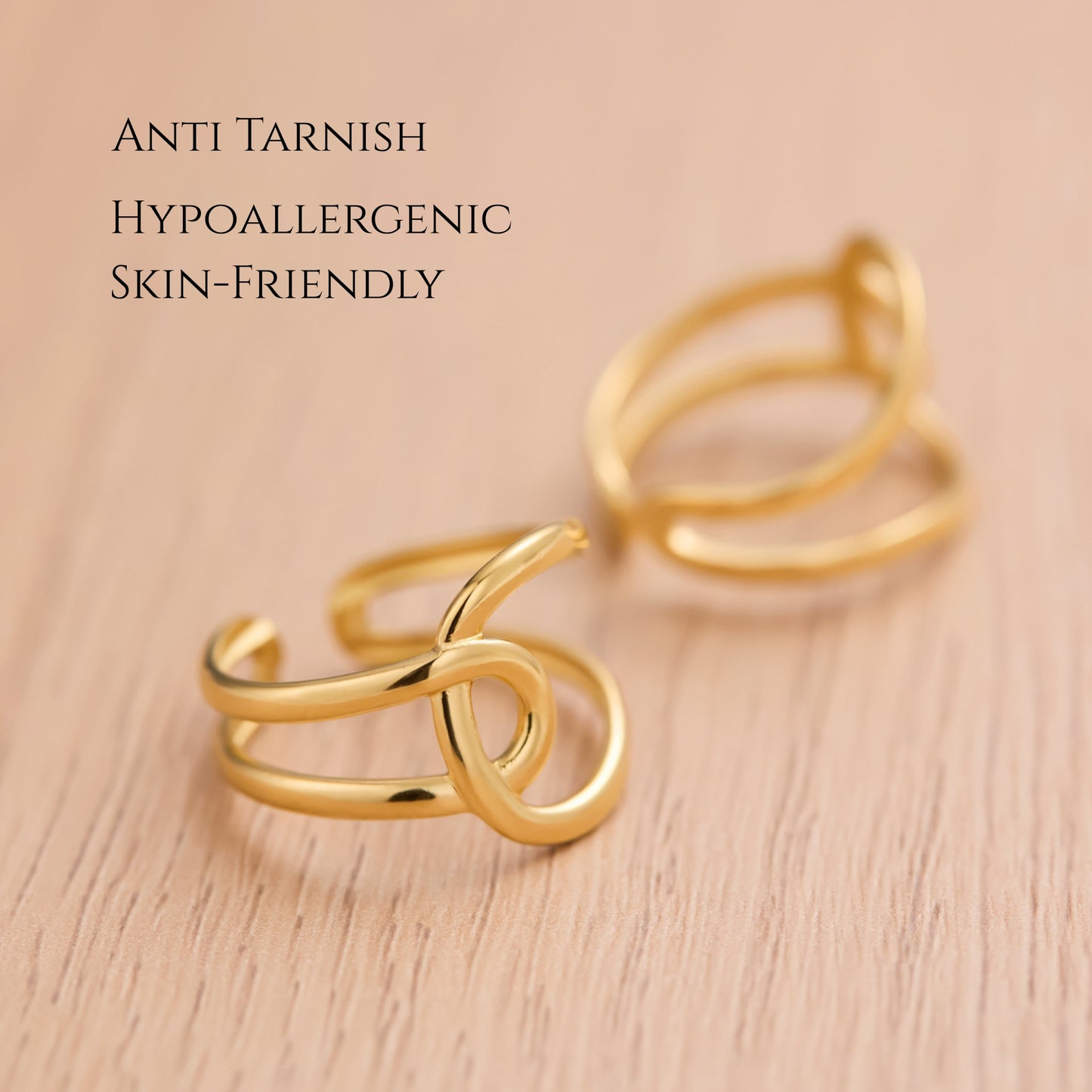 MONOZO 18k Gold plated Ring for Women | Anti Tarnish Stainless Steel Adjustable Finger Ring for Girls | High Quality non faded Ring | Girl Fashion Jewellery