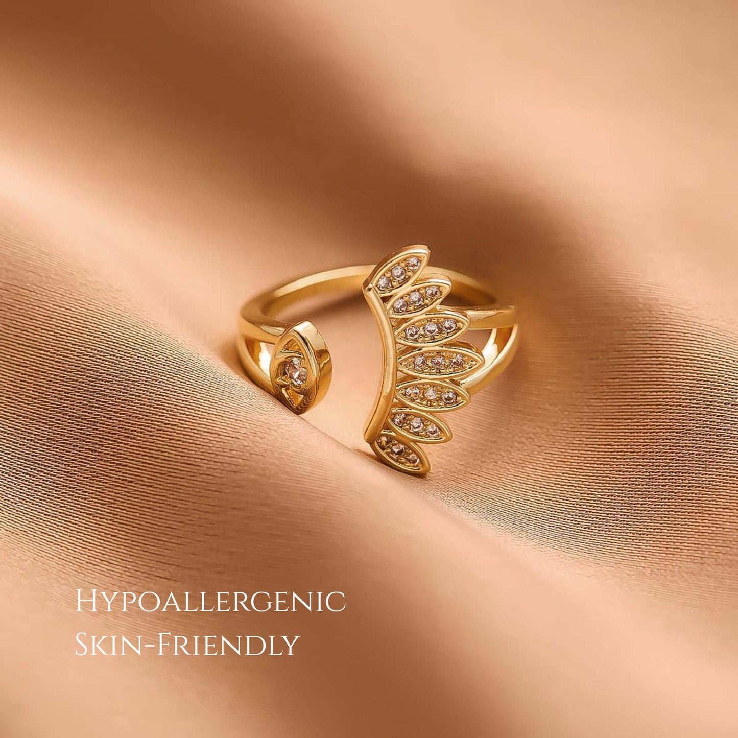 MONOZO 18k Gold plated Ring for Women | Cubic Zirconia Copper Adjustable Finger Ring for Girls | High Quality Ring | Girl Fashion Jewellery