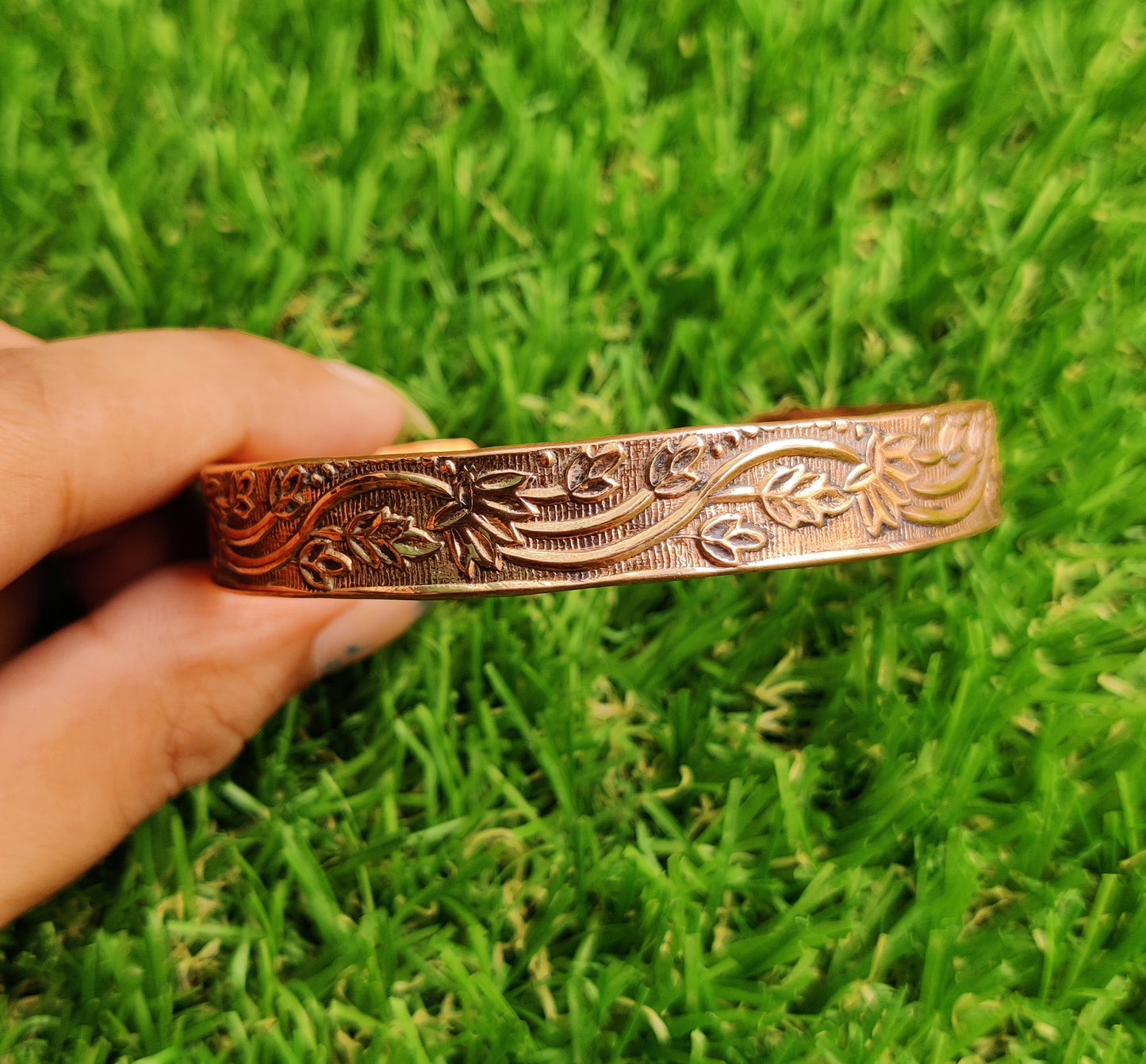 6 Magnets Engraved Design Copper Bracelet|Copper Cuff Bracelet|Copper Bracelet for Men and Women