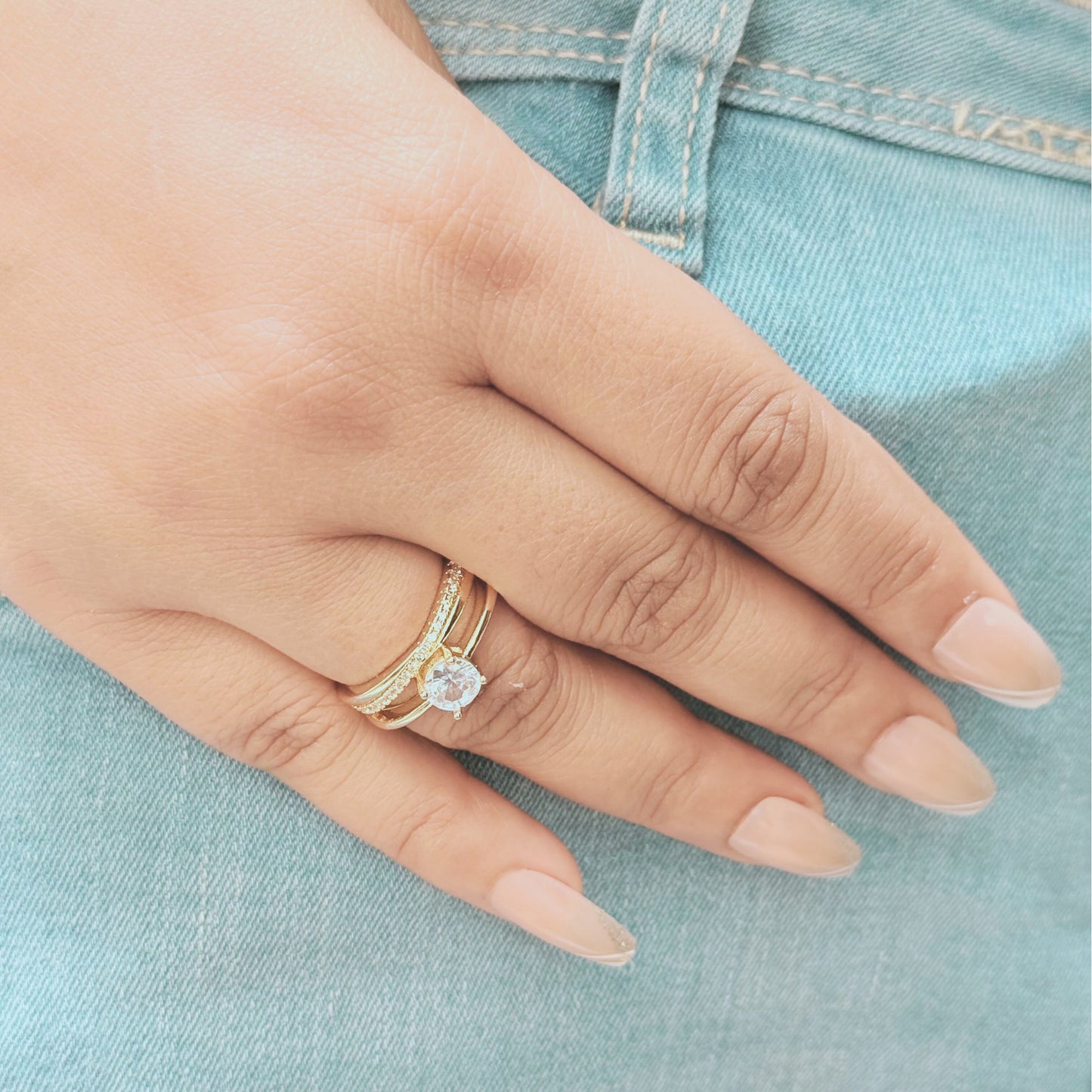 MONOZO 18k Gold plated Ring for Women | Cubic Zirconia Copper Adjustable Finger Ring for Girls | High Quality Ring | Girl Fashion Jewellery