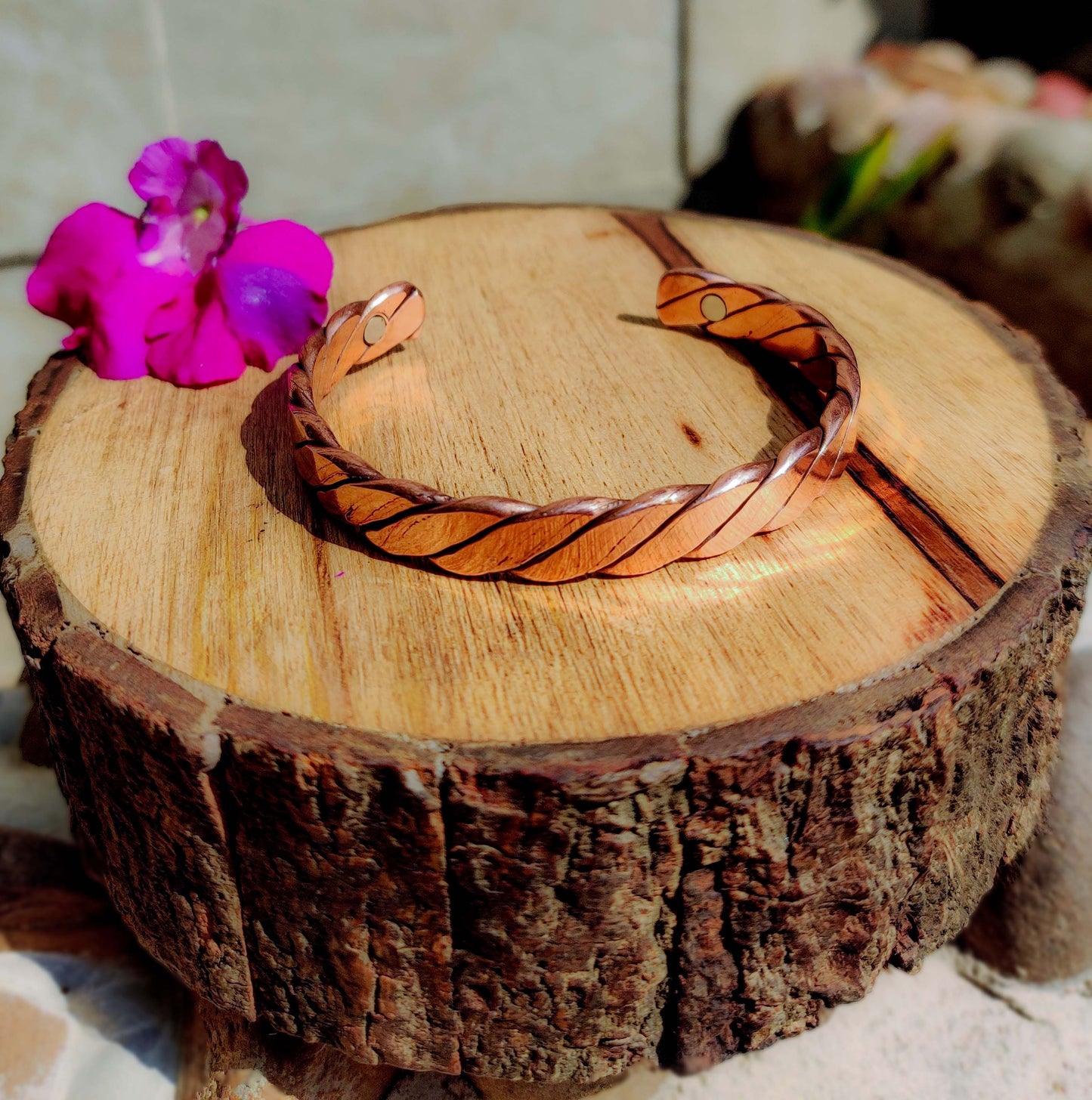 Copper Hand Bracelet For Women And Men|Magnetic Copper Bracelet| 2 Magnet Twisted Kada