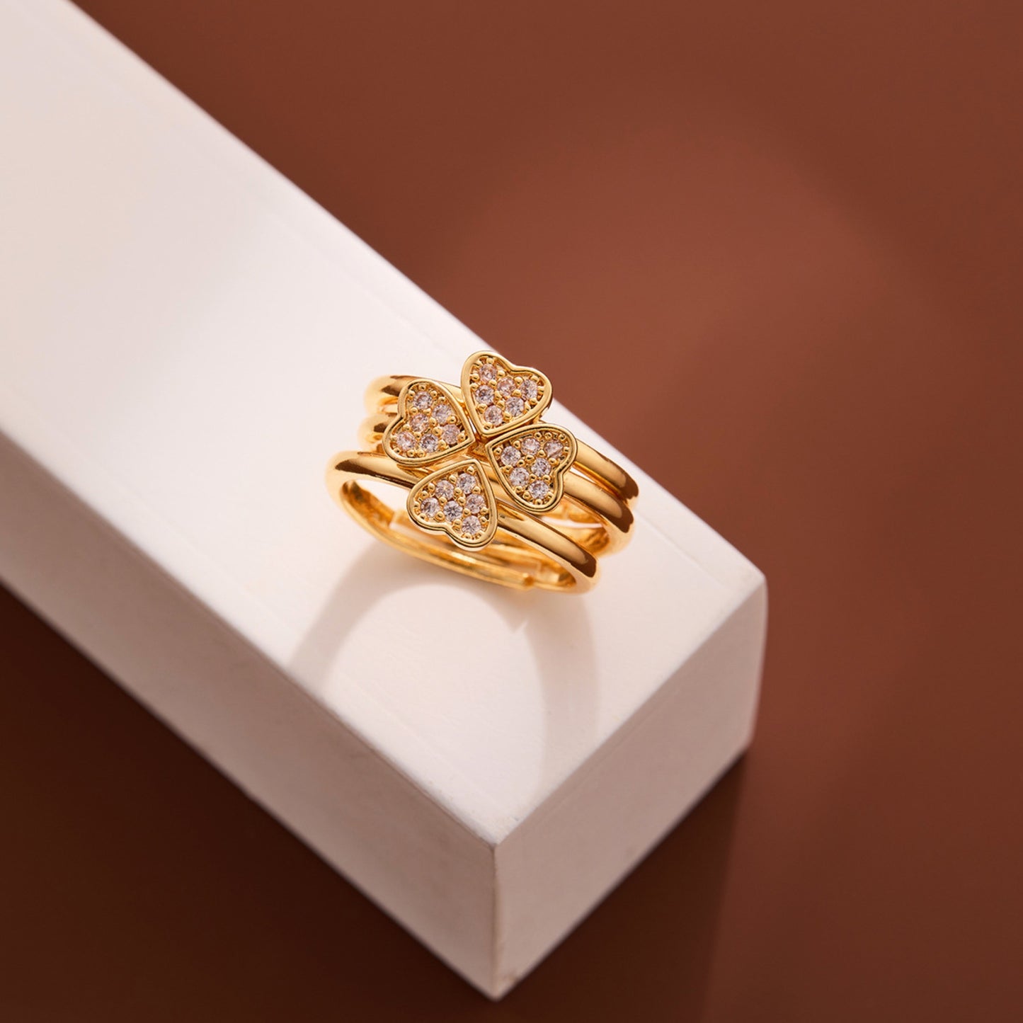 18k Gold plated Ring for WomeCubic Zirconia Copper Adjustable Finger Ring for Girls | High Quality non faded Ring | Girl Fashion Jewellery
