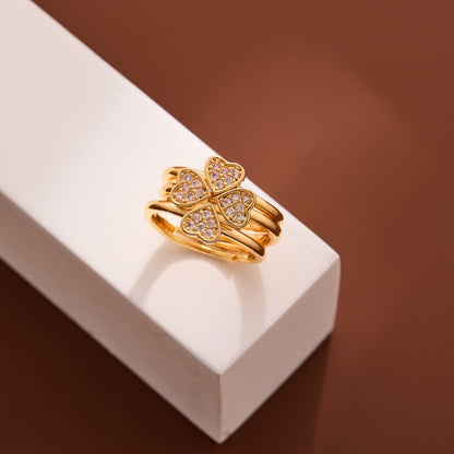 3 in 1 Solitaire Heart Ring