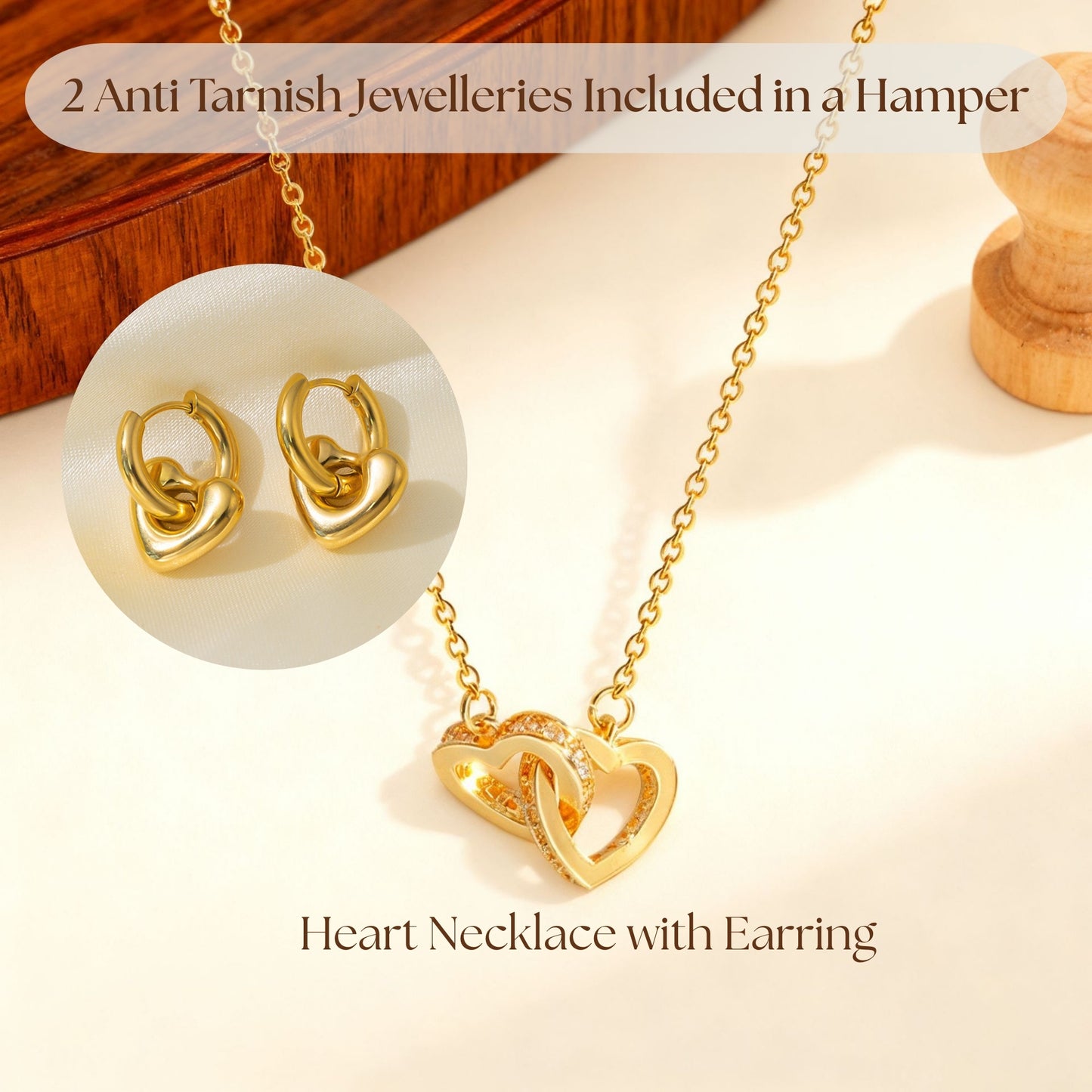 Anniversary Gift Hamper (2 Jewellery Sets, 1 Teddy Key Ring, Choco Cookies, 2 Roses, Anniversary Wish Card)