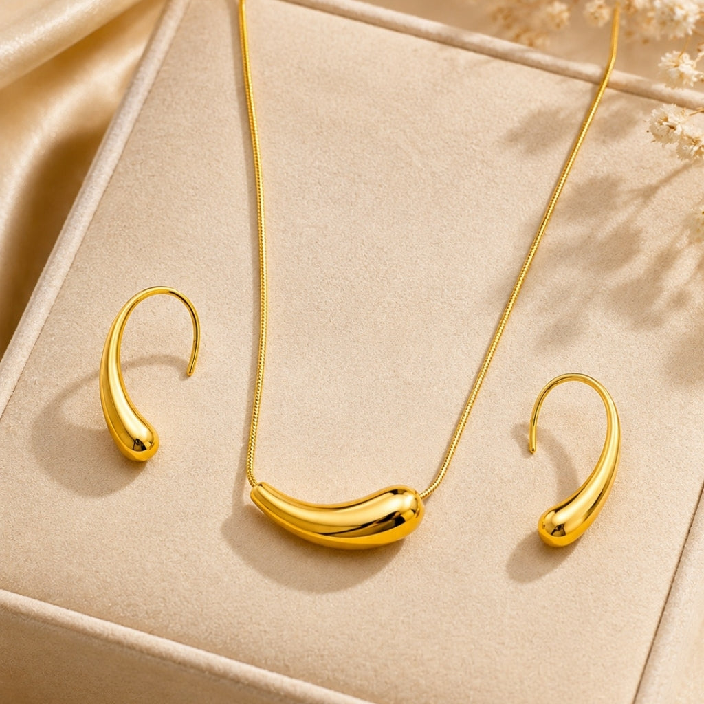 Eggplant Necklace with Earring Jewellery Set