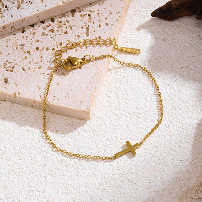 Side Cross Chain Bracelet