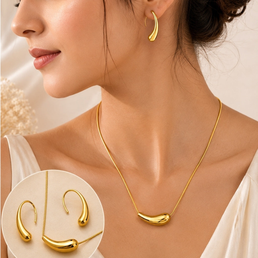 Eggplant Necklace with Earring Jewellery Set