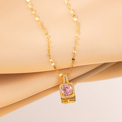 Lucky Square Diamond Chain Necklace