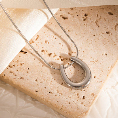 U Initial Pendant Necklace (Gold/Silver)
