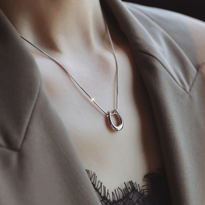 U Initial Pendant Necklace (Gold/Silver)