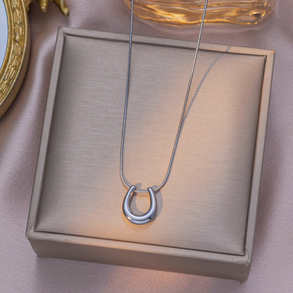 U Initial Pendant Necklace (Gold/Silver)