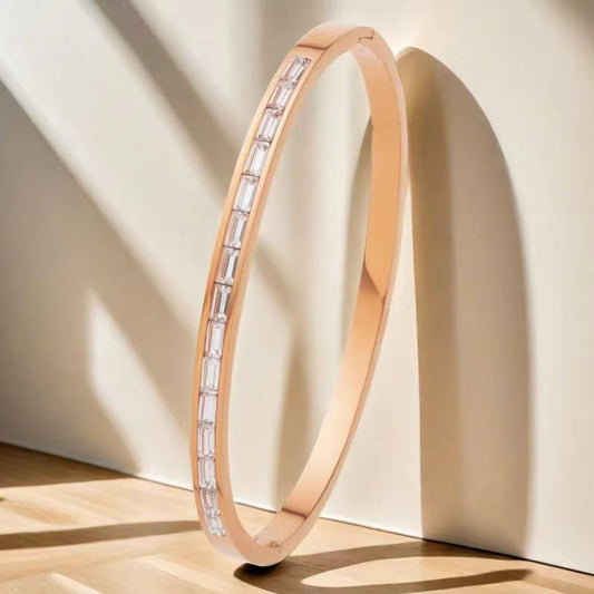 Anti Tarnish Rose Gold Stainless Steel Kada with Openable design for Women