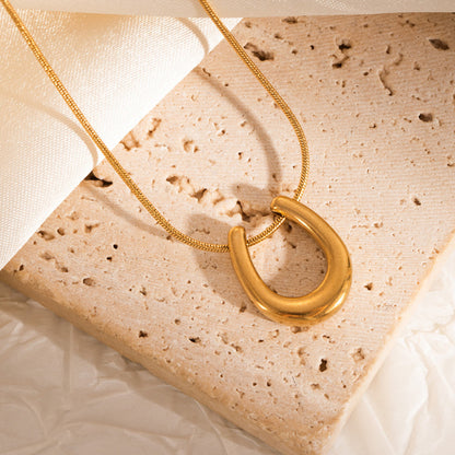 U Initial Pendant Necklace (Gold/Silver)